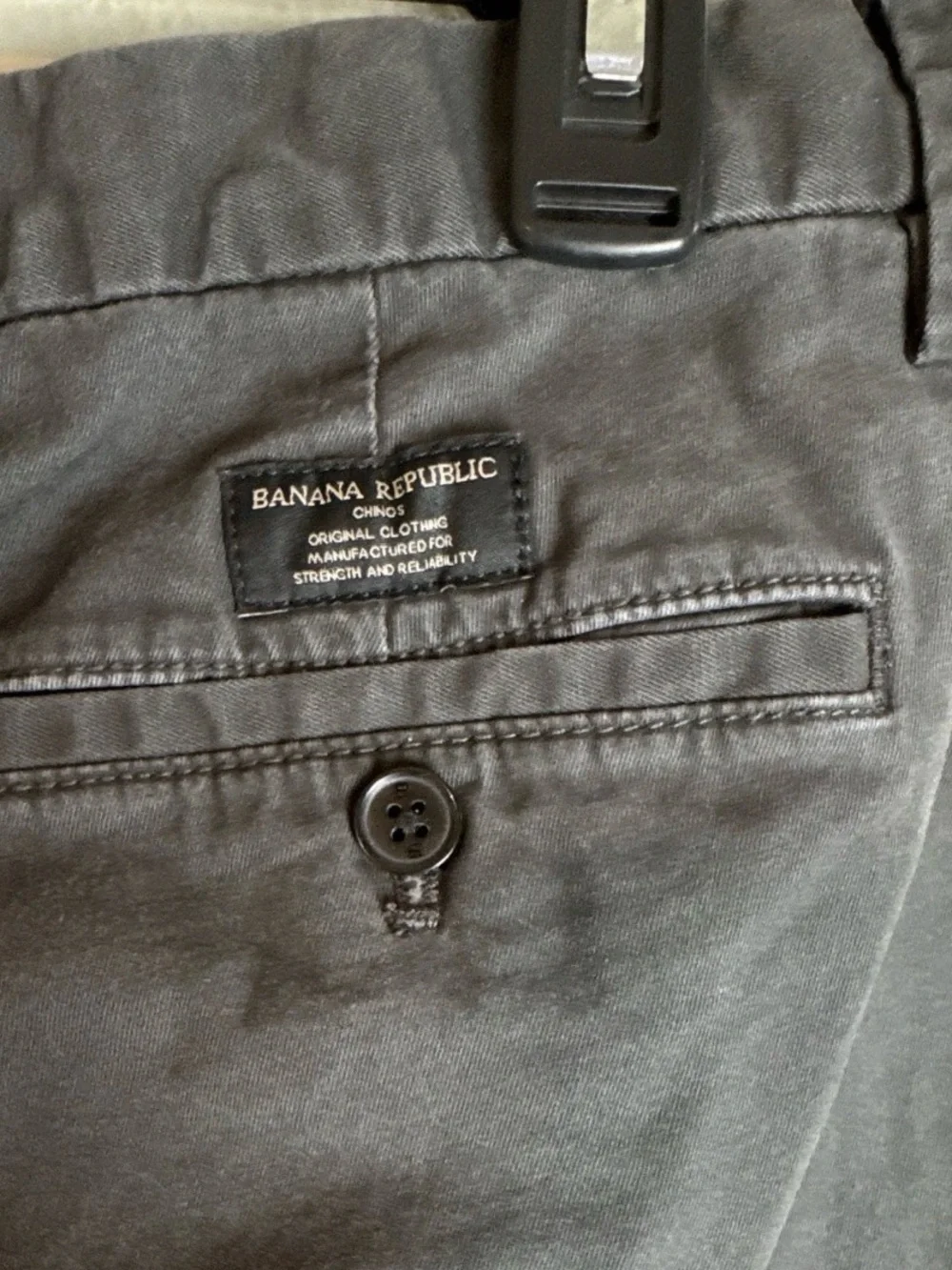 Banana Republic Men's Lived In Chino Slim Fit Dark Gray 32W 30L